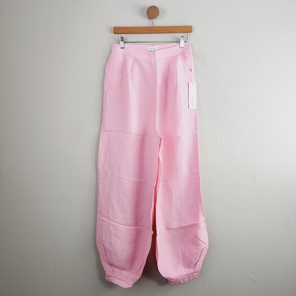 NEW Ronny Kobo Kristin Wide-Leg Linen Blend Pant Petal Pink Balloon Trouser - Picture 15 of 16
